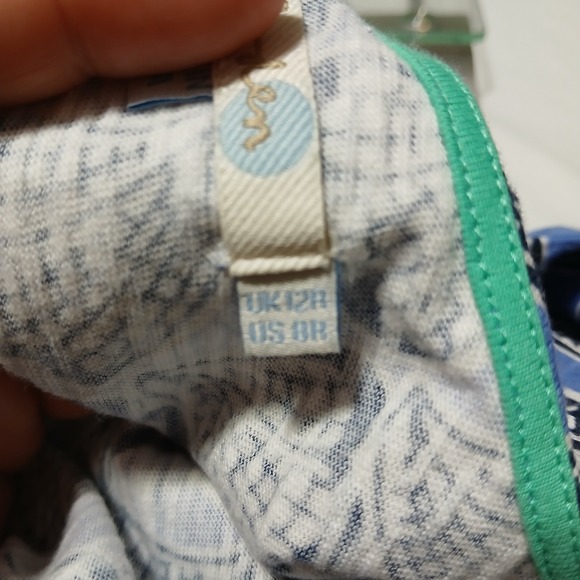 Boden Womens Blue White Seashell Print Cotton Jersey Empire Waist Dress US 8R - Picture 4 of 7